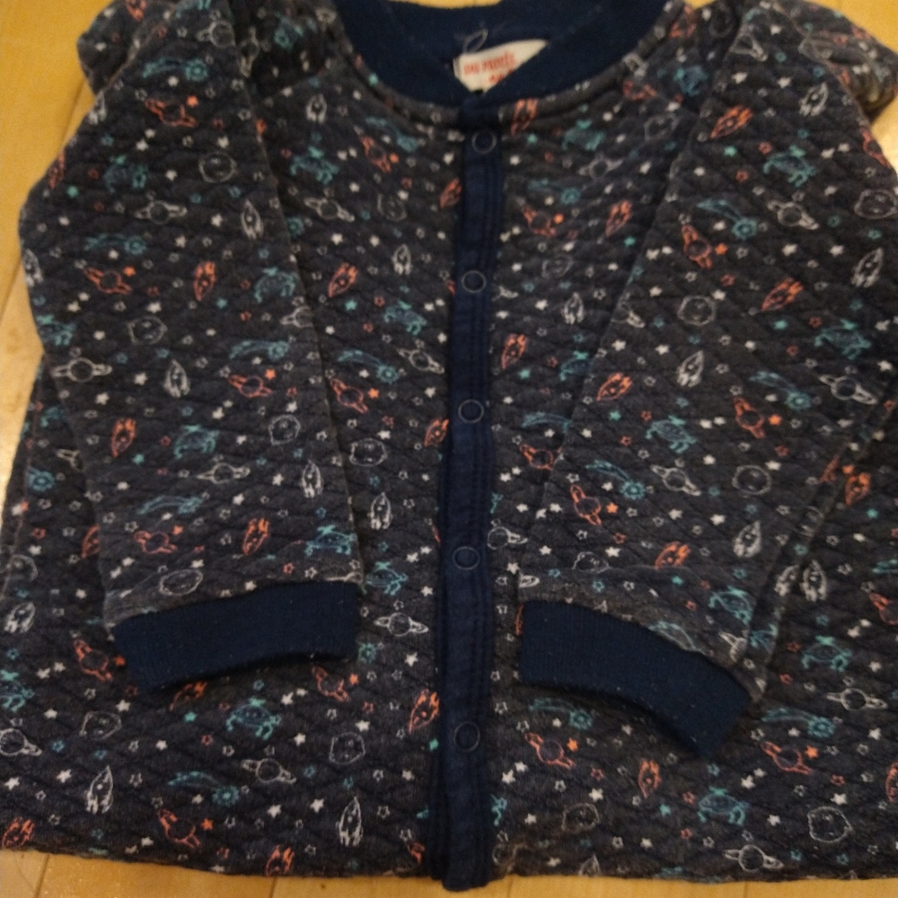 3/20$ DPAM du pareil au meme fun rocket pyjama footie sleeper French well worn
